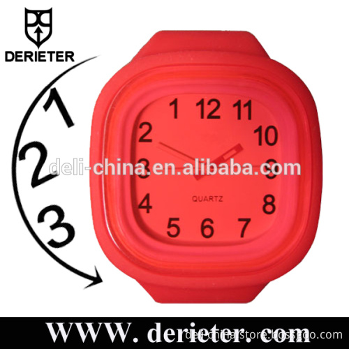 Japan Miyota Movement Customized Silicone Watches Anticlockwise Backwards